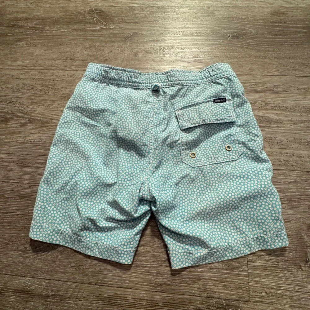 Johnnie O Swim Trunks Boys 4 Blue Floral Print Board Shorts Beachwear Lined Surf